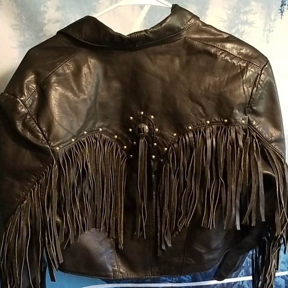 *Vintage*1980*crop GENUINE REAL LEATHER JACKET - Picture 6 of 8